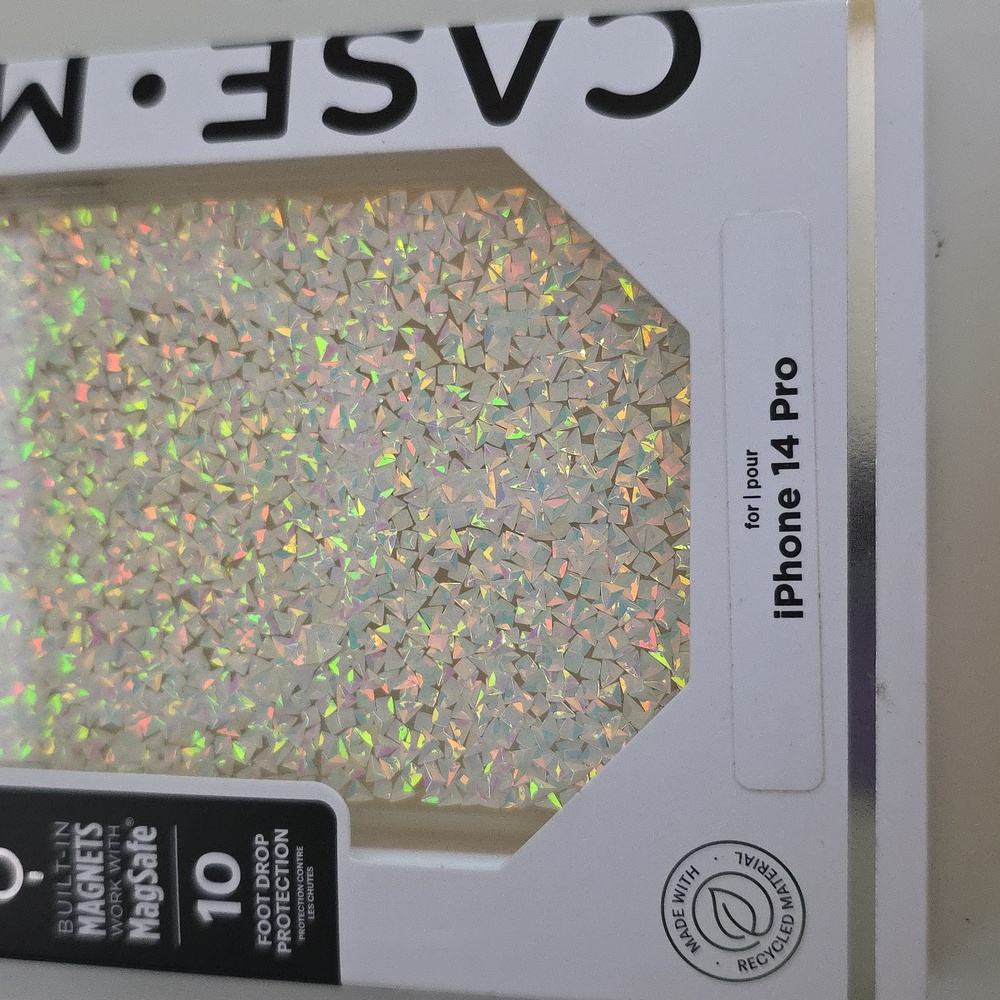 Case Mate Gold And Clear Confetti Phone Case iPhone 14 Pro 10' Drop Protection - Picture 6 of 10